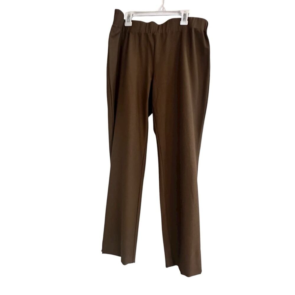 EILEEN FISHER Brown Crepe Pant PINE NEEDLE Medium NWT Slim Cropped Stretch